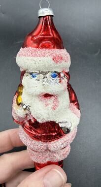 Fantasia Glass Santa Ornament Poland Vintage Rare BG1
